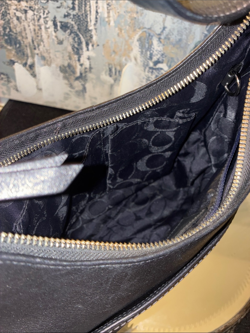 EUC ! Y2K Coach Hampton HOBO Classic Black Leather Shoulder Bag 2006 - Picture 12 of 16